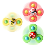 ALASOU 3PCS Suction Cup Spinner Toys for 1 Year Old Boy Girl