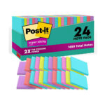 Post-it Super Sticky Notes, 24 Note Pads, School Supplies and Office Products